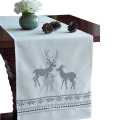 Fancy stain printed artificial grass jacquard embroidered christmas table runner